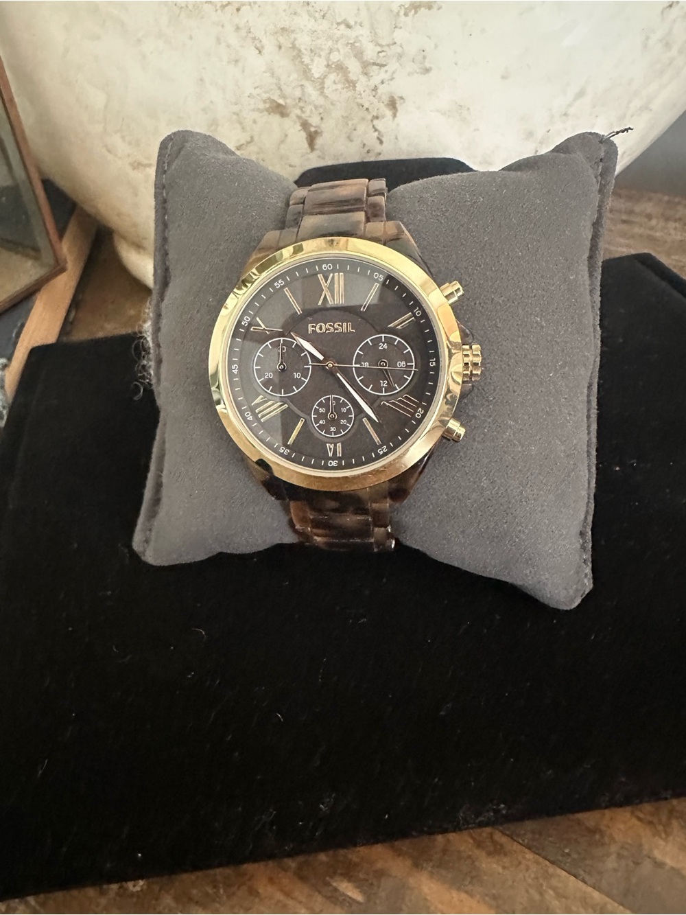 Fossil Gold and Tortoiseshell Women's Chronograph Watch
